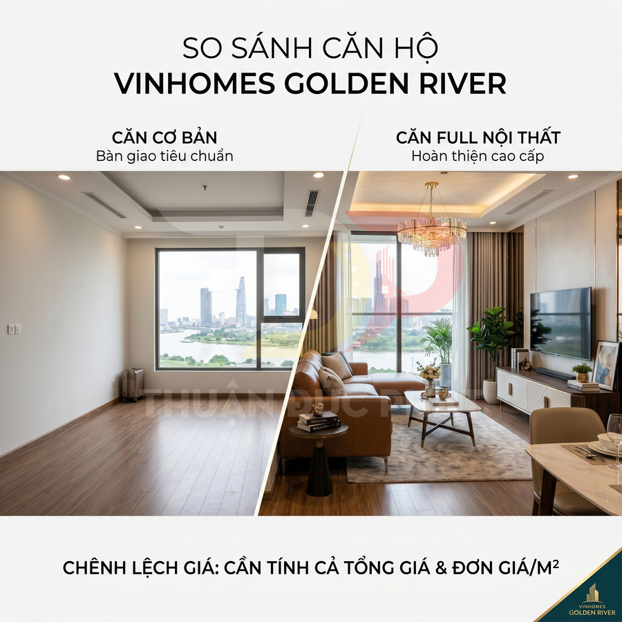 So sánh căn hộ Vinhomes Golden River bàn giao cơ bản và căn hộ full nội thất cao cấp