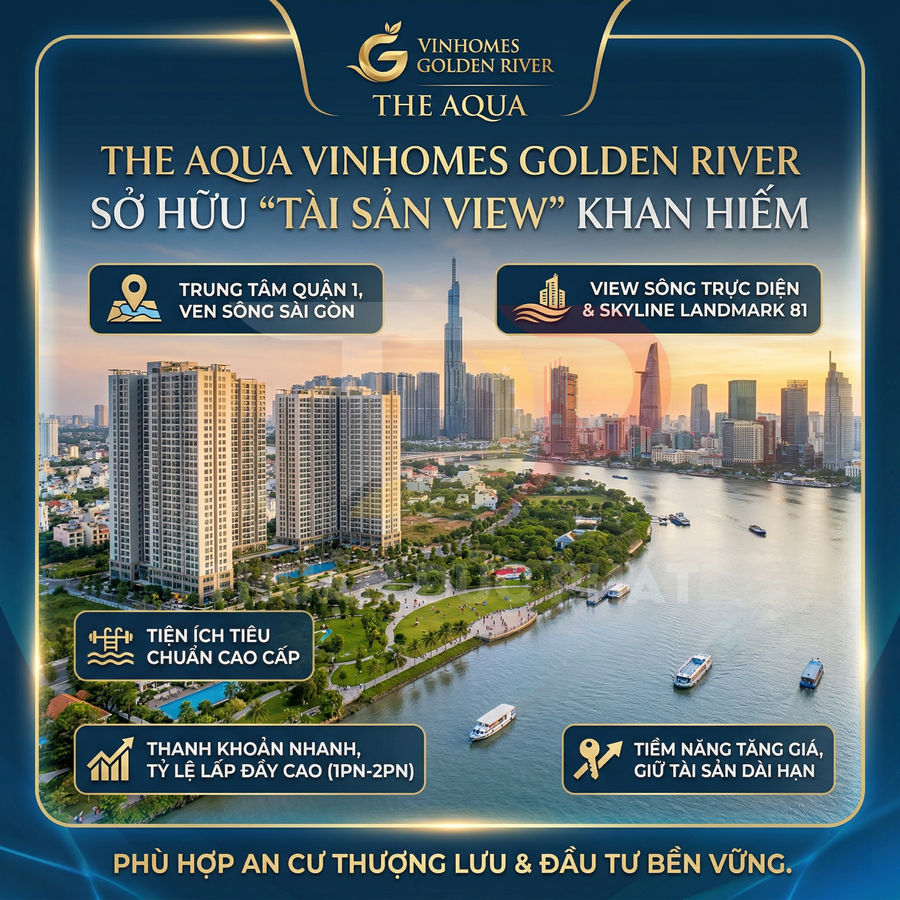 Phân khu The Aqua Vinhomes Golden River có gì nổi bật về view và thanh khoản?