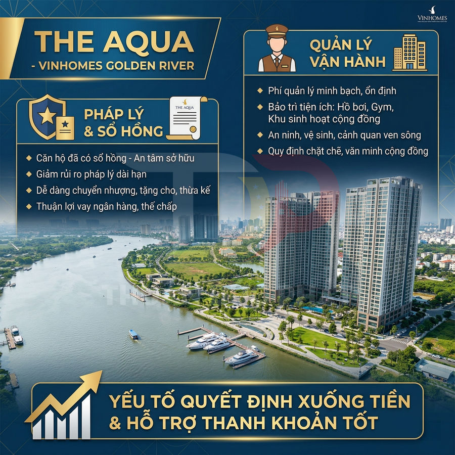 Căn hộ The Aqua Vinhomes Golden River ven sông, pháp lý sổ hồng rõ ràng, quản lý vận hành và tiện ích cao cấp