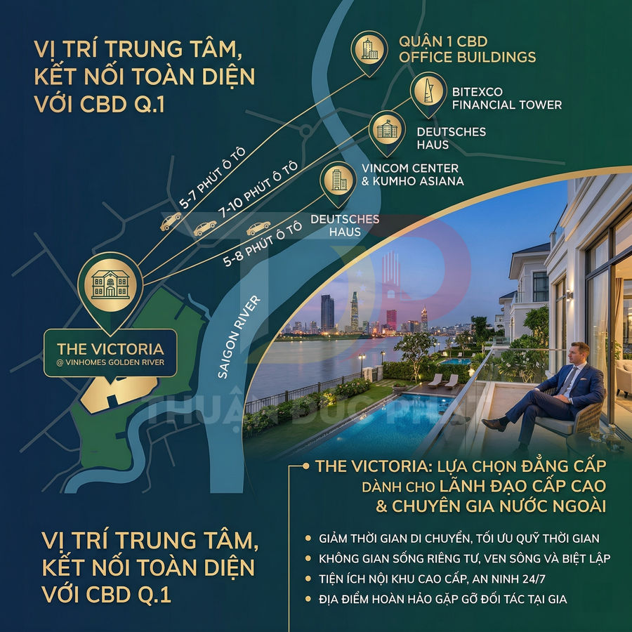 The Victoria Vinhomes Golden River vị trí trung tâm ven sông Sài Gòn kết nối nhanh đến CBD Quận 1