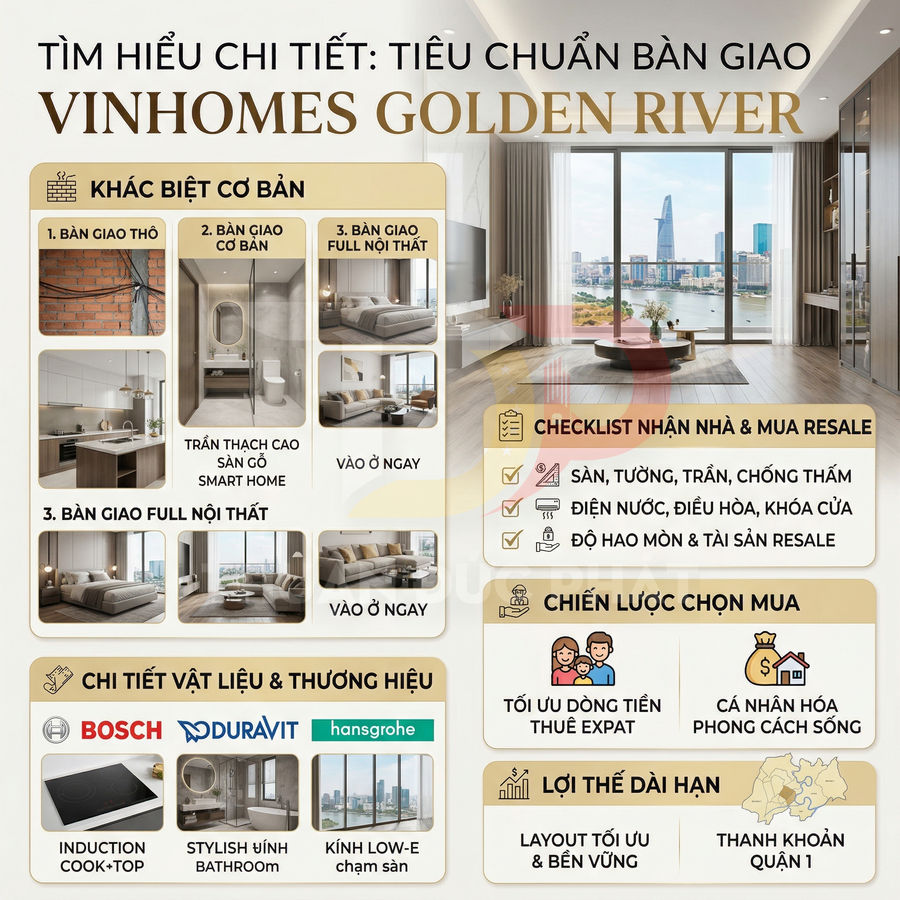 Tiêu chuẩn bàn giao Vinhomes Golden River gồm những gì? Có nên mua full nội thất?