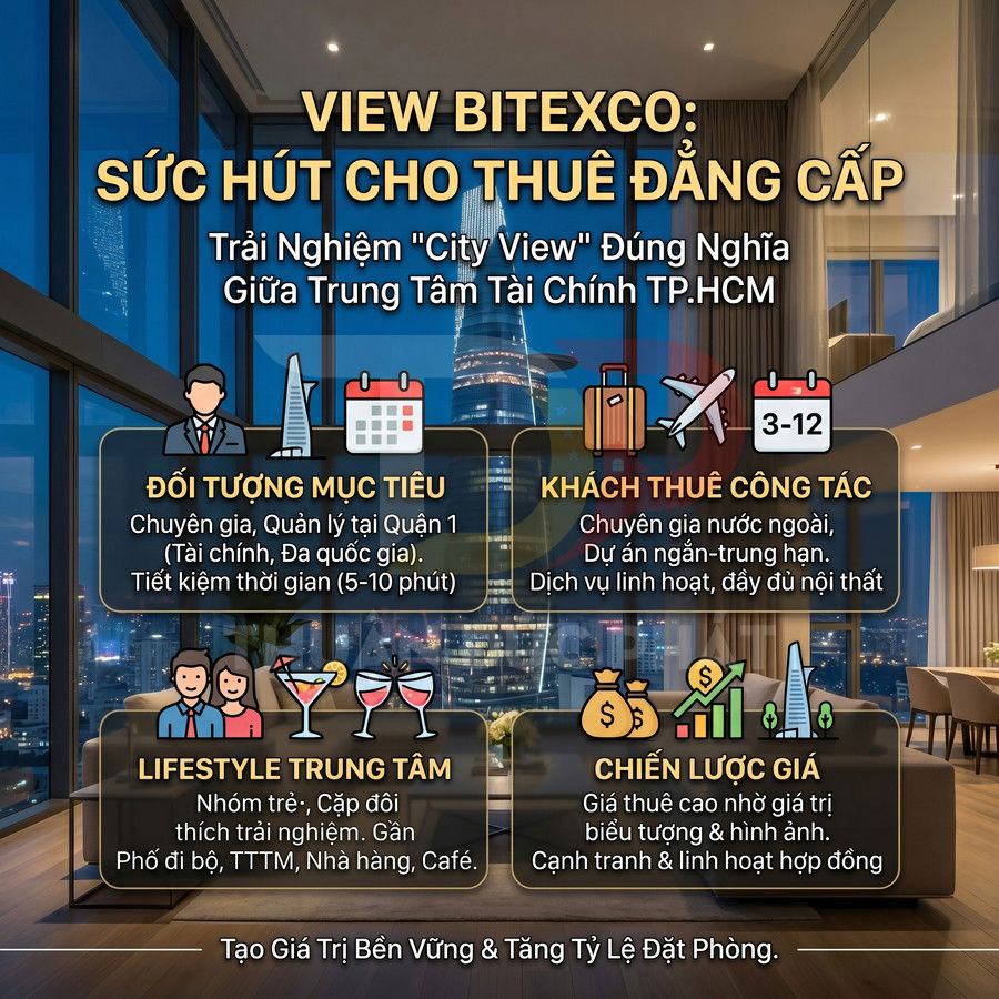 Căn hộ cao cấp cho thuê view Bitexco tại trung tâm tài chính TP HCM, hướng đến chuyên gia và khách thuê công tác