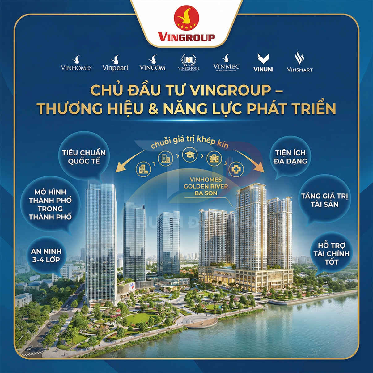 Dự án căn hộ cao cấp Vinhomes Golden River Ba Son của Vingroup bên sông với tiện ích hiện đại