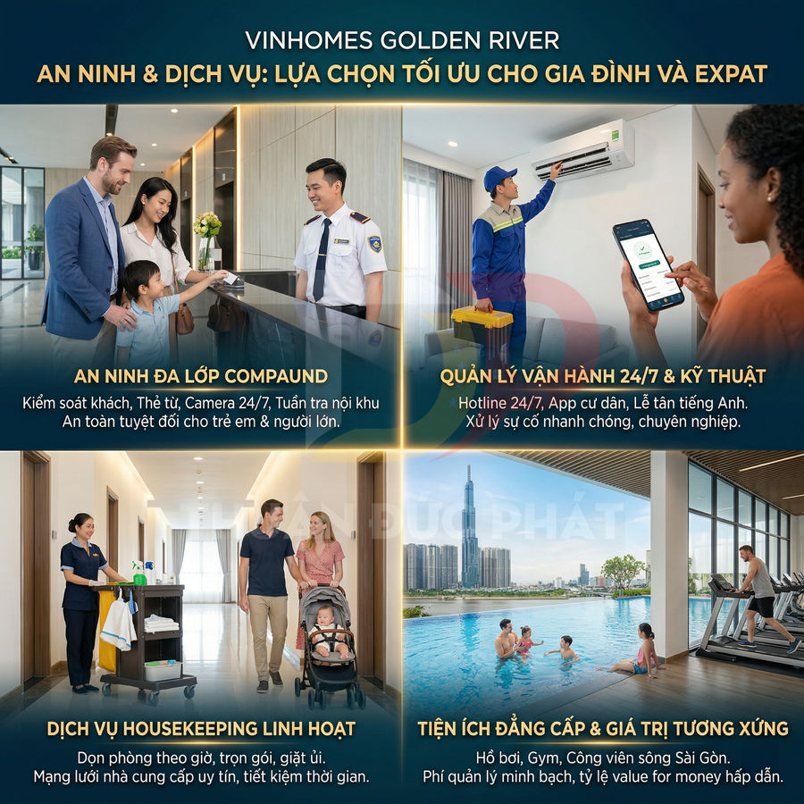Tiện ích và dịch vụ cao cấp tại căn hộ Vinhomes Golden River cho gia đình và người nước ngoài