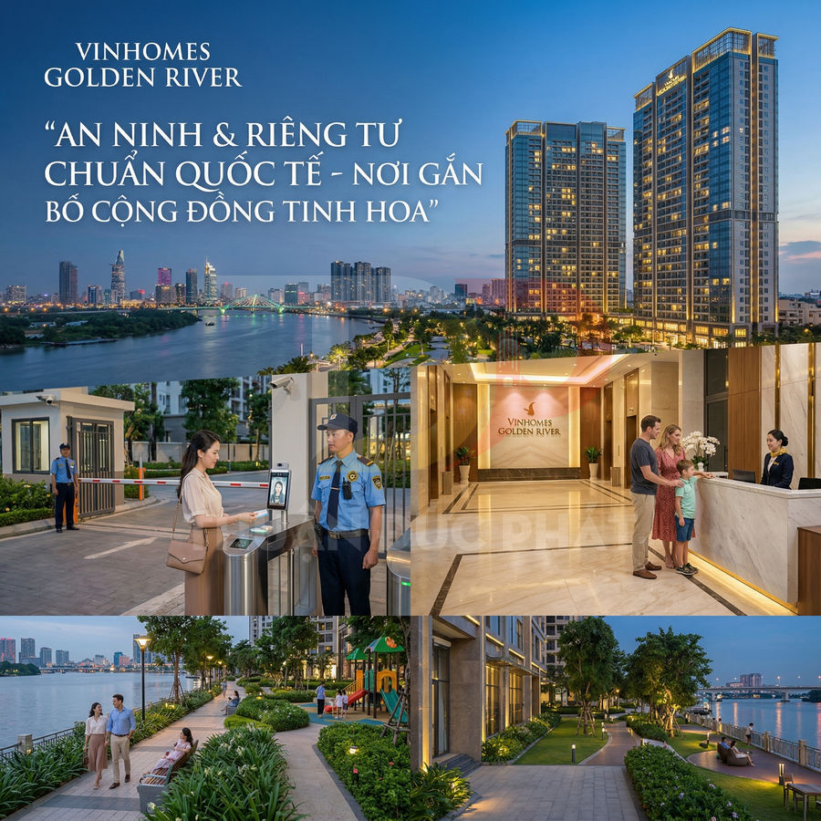 Khu căn hộ cao cấp Vinhomes Golden River ven sông với an ninh bảo vệ và tiện ích hiện đại