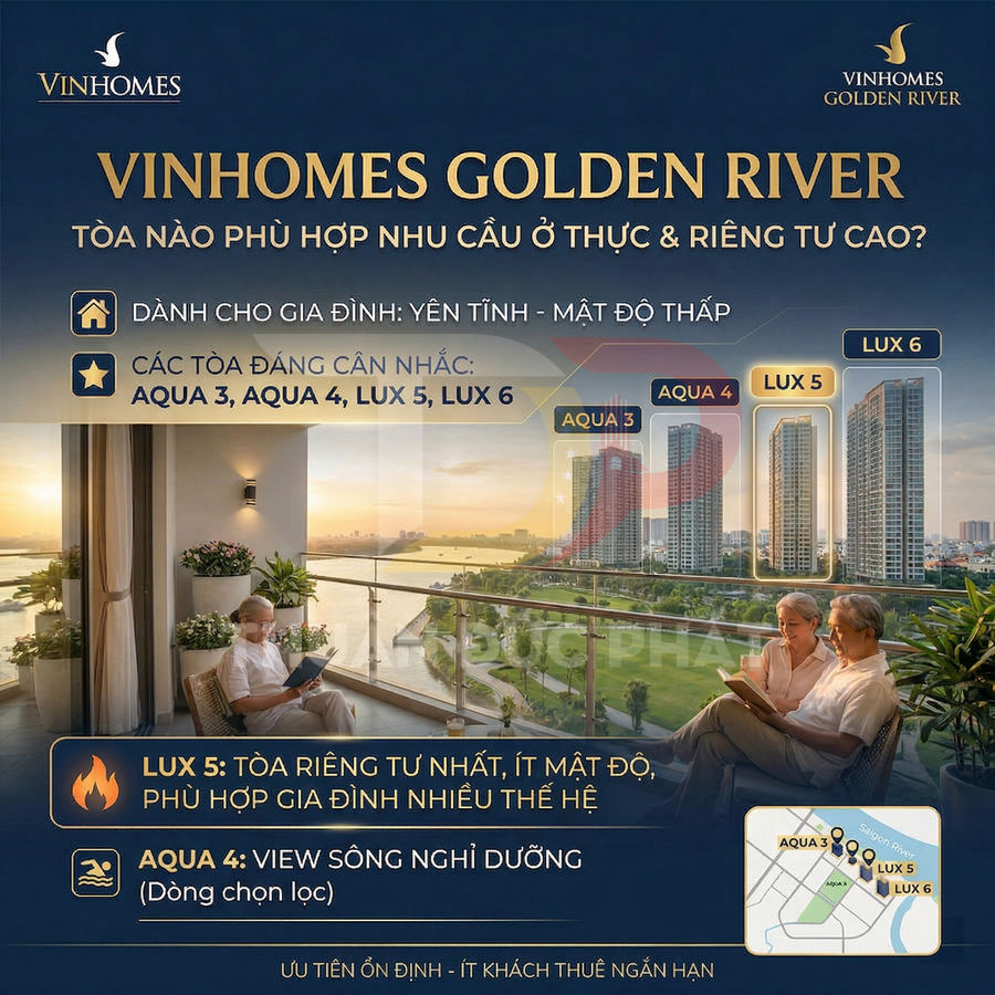 Căn hộ Vinhomes Golden River view sông, ban công rộng, phù hợp gia đình yên tĩnh và riêng tư