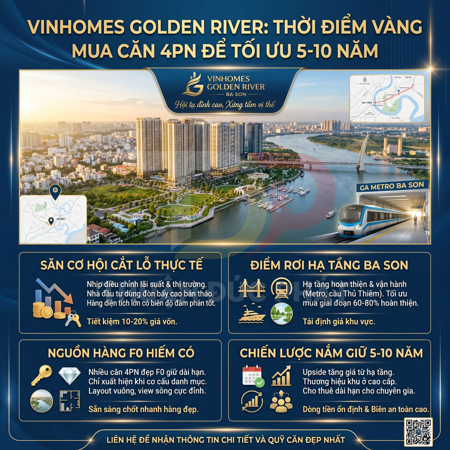 Phối cảnh dự án căn hộ cao cấp Vinhomes Golden River Ba Son bên sông Sài Gòn và ga metro Ba Son