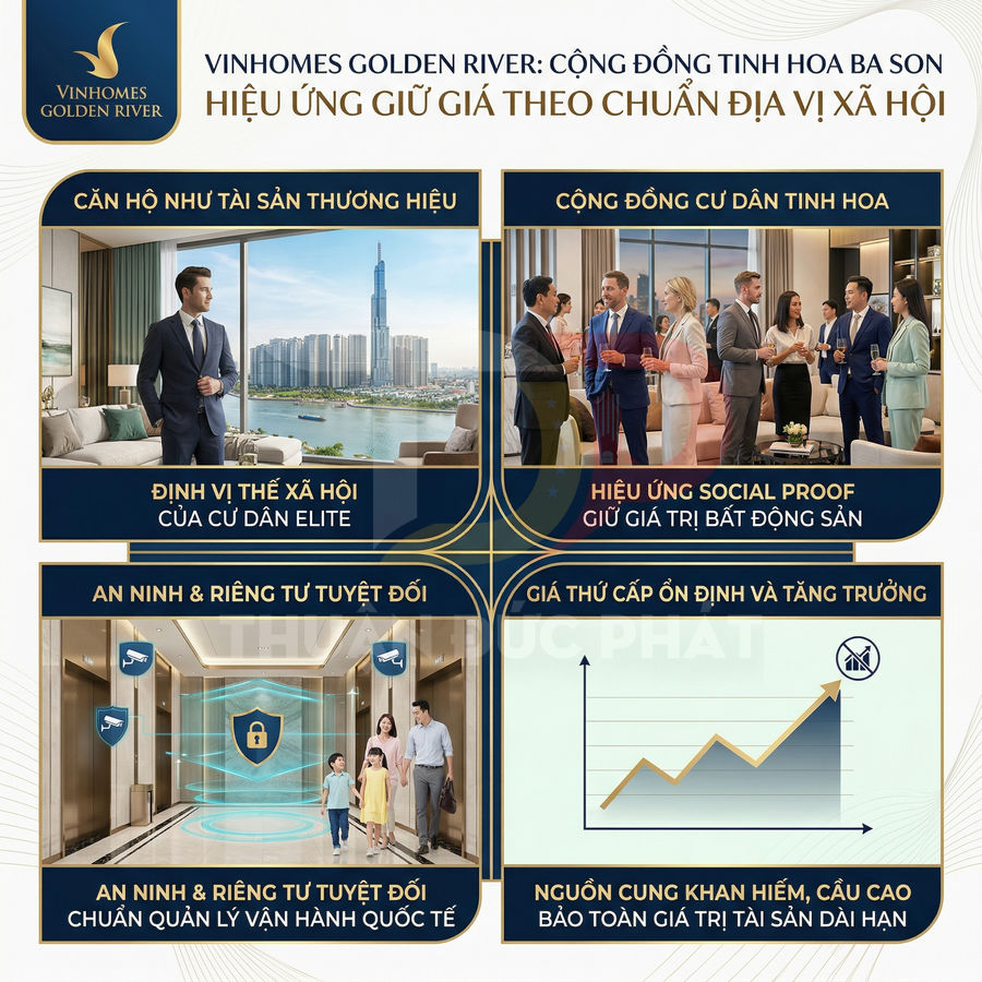 Poster quảng cáo dự án căn hộ cao cấp Vinhomes Golden River với tiện ích sang trọng và cộng đồng cư dân tinh hoa