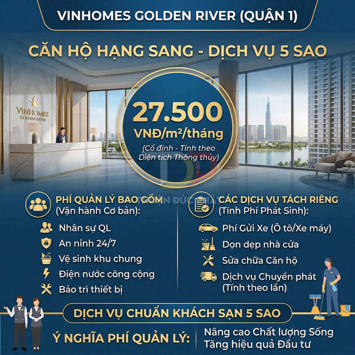 Phí quản lý Vinhomes Golden River hiện nay là bao nhiêu?