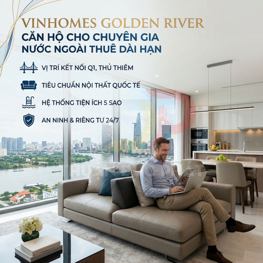 Căn hộ Vinhomes Golden River cao cấp cho chuyên gia nước ngoài thuê dài hạn, view sông Sài Gòn và trung tâm Q1