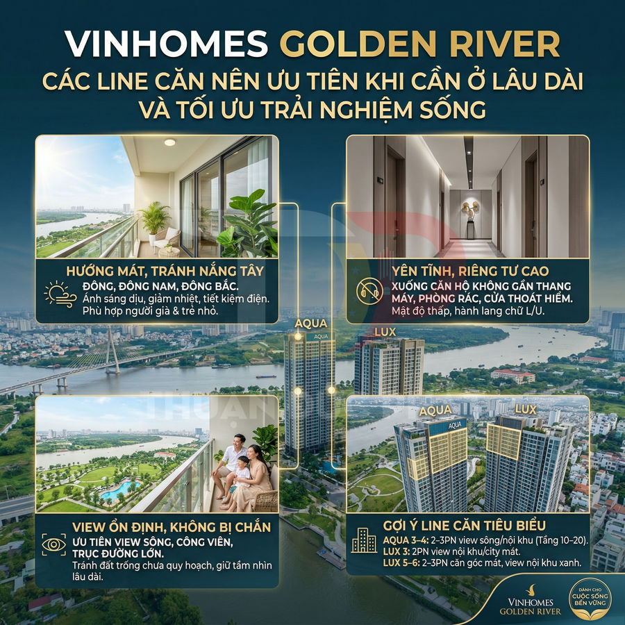 Căn hộ Vinhomes Golden River view sông thoáng mát, ban công rộng, không gian yên tĩnh và riêng tư