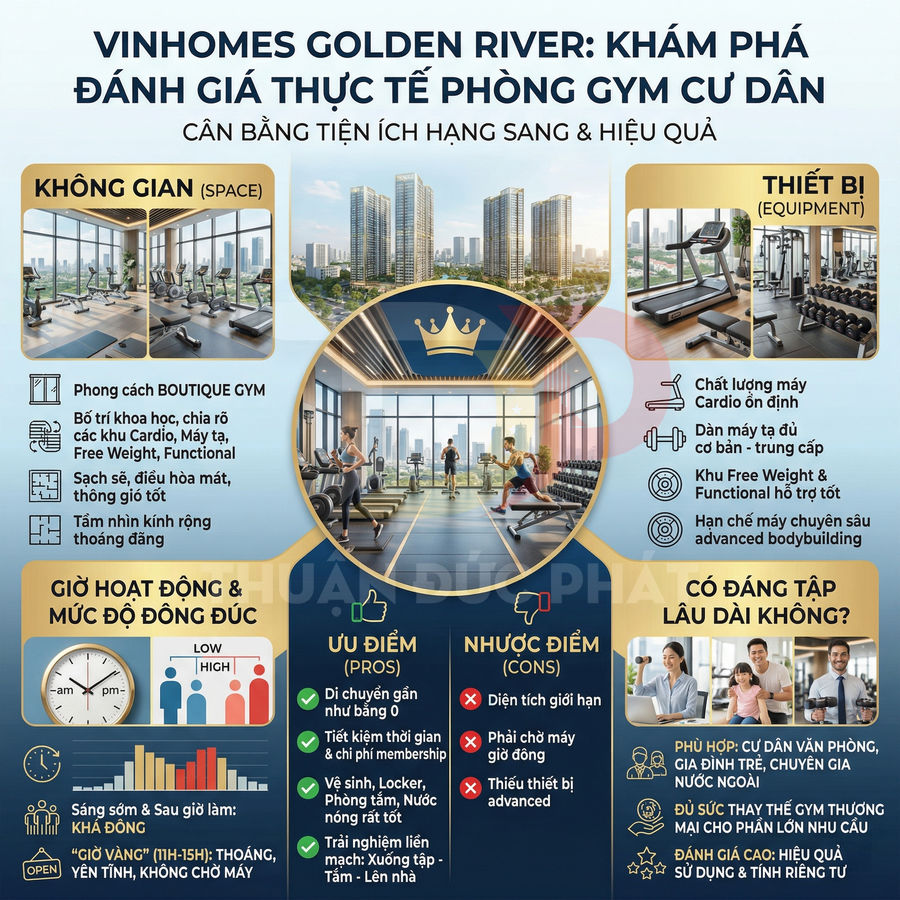 Đánh giá chất lượng phòng gym tại Vinhomes Golden River từ góc nhìn cư dân thực tế
