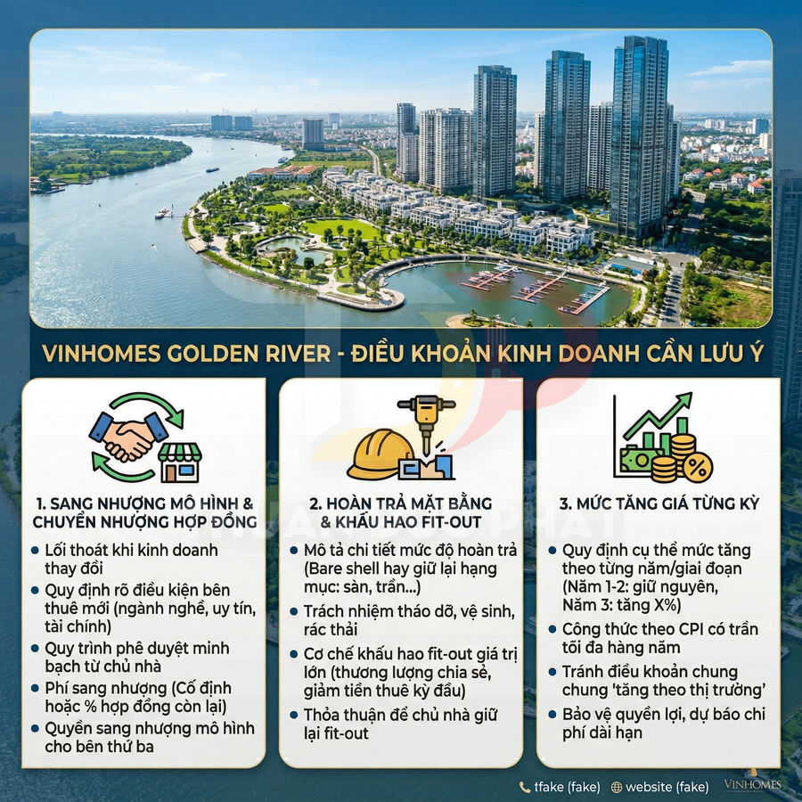 Infographic điều khoản kinh doanh cần lưu ý khi đầu tư bất động sản Vinhomes Golden River