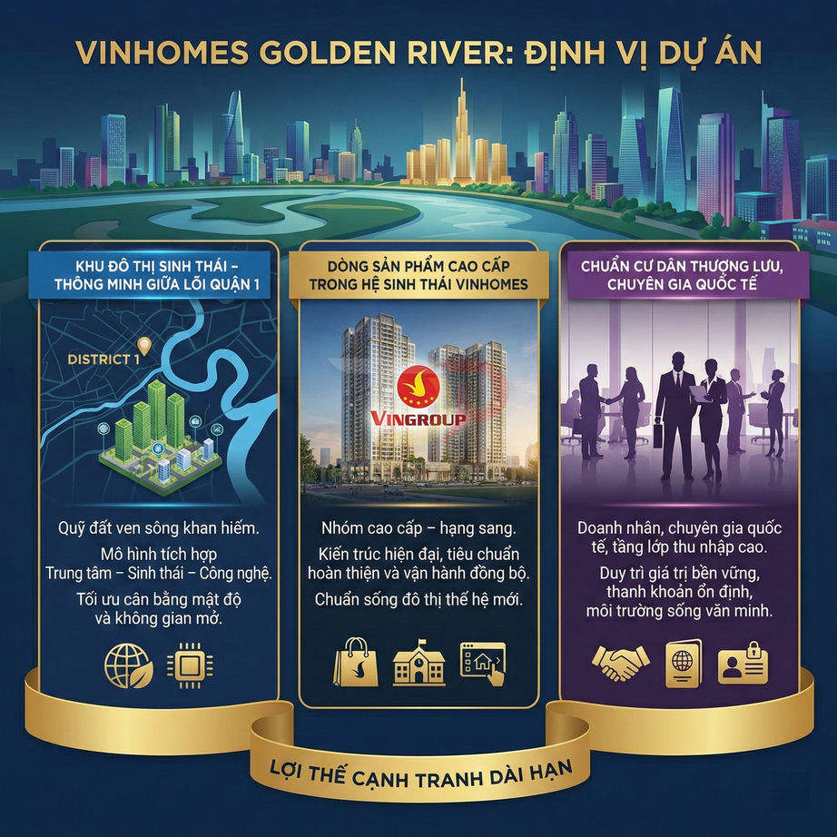 Thiết kế giới thiệu dự án căn hộ cao cấp Vinhomes Golden River của Vingroup tại trung tâm Quận 1