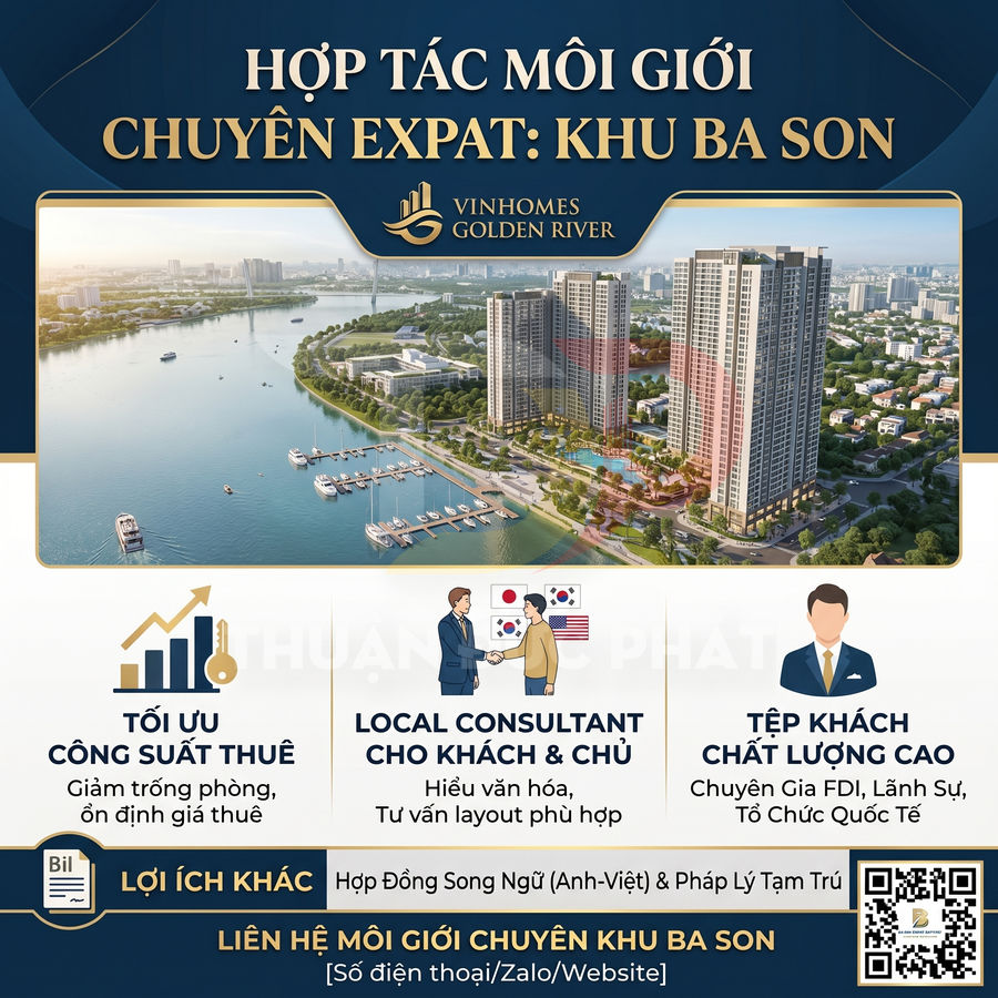 Quảng cáo hợp tác môi giới cho thuê căn hộ Vinhomes Golden River khu Ba Son dành cho khách expat