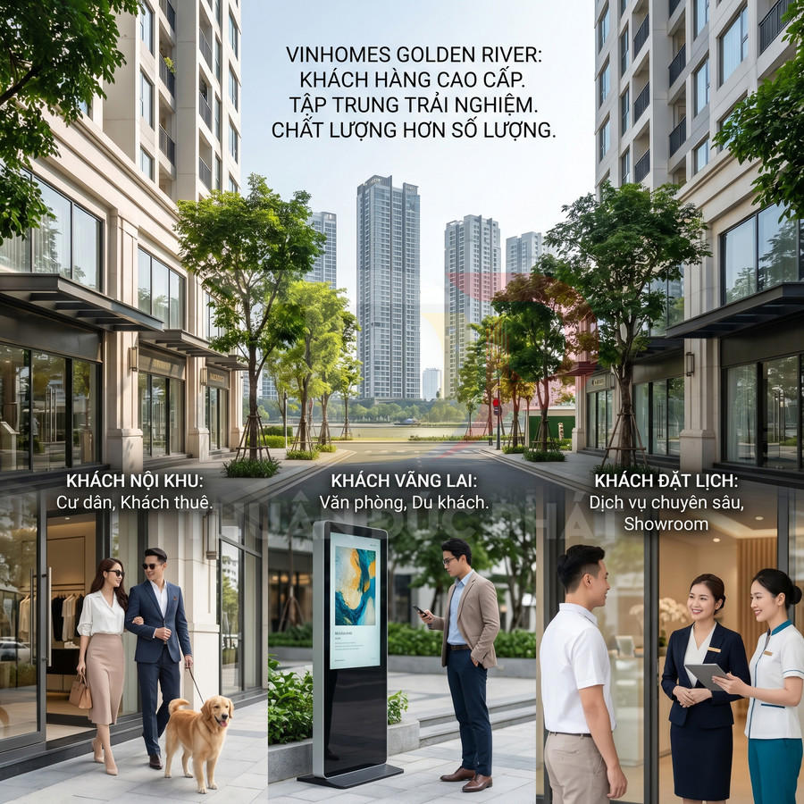 Khu căn hộ cao cấp Vinhomes Golden River với cư dân, khách vãng lai và dịch vụ đặt lịch chuyên sâu