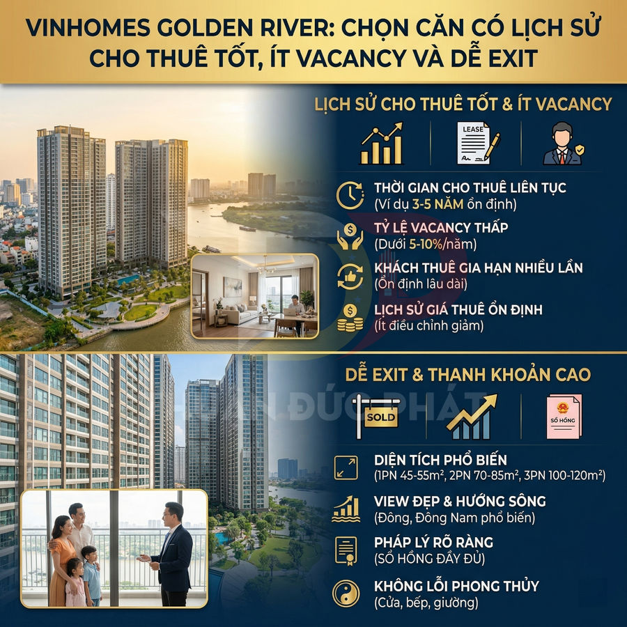 Căn hộ Vinhomes Golden River view sông, tiện ích cao cấp, dễ cho thuê và thanh khoản cao