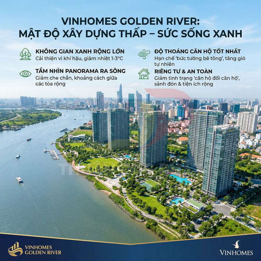 Khu căn hộ Vinhomes Golden River ven sông với nhiều mảng xanh và tiện ích cao cấp