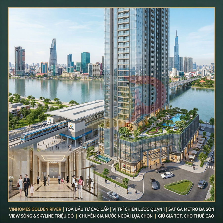Căn hộ cao cấp Vinhomes Golden River ven sông Sài Gòn cạnh ga metro Ba Son và trung tâm Quận 1