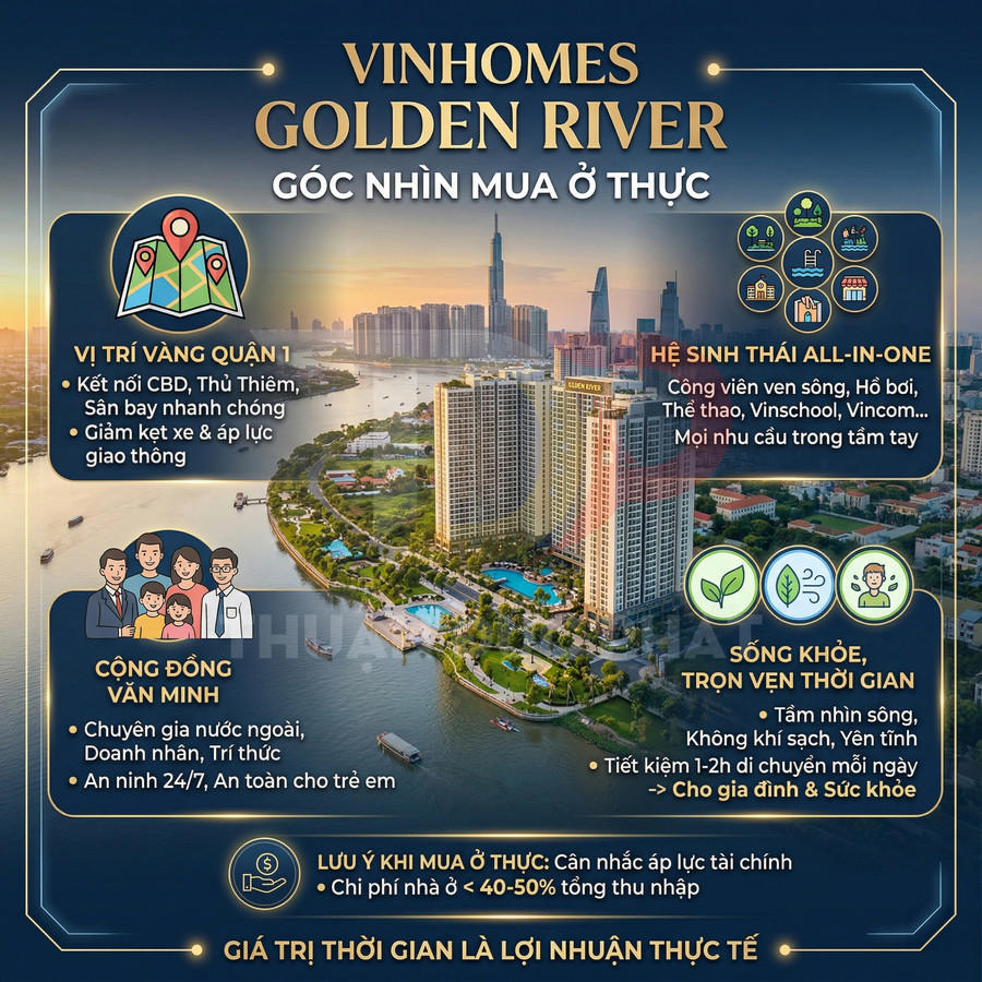 Dự án căn hộ cao cấp Vinhomes Golden River ven sông Sài Gòn với tiện ích và không gian xanh
