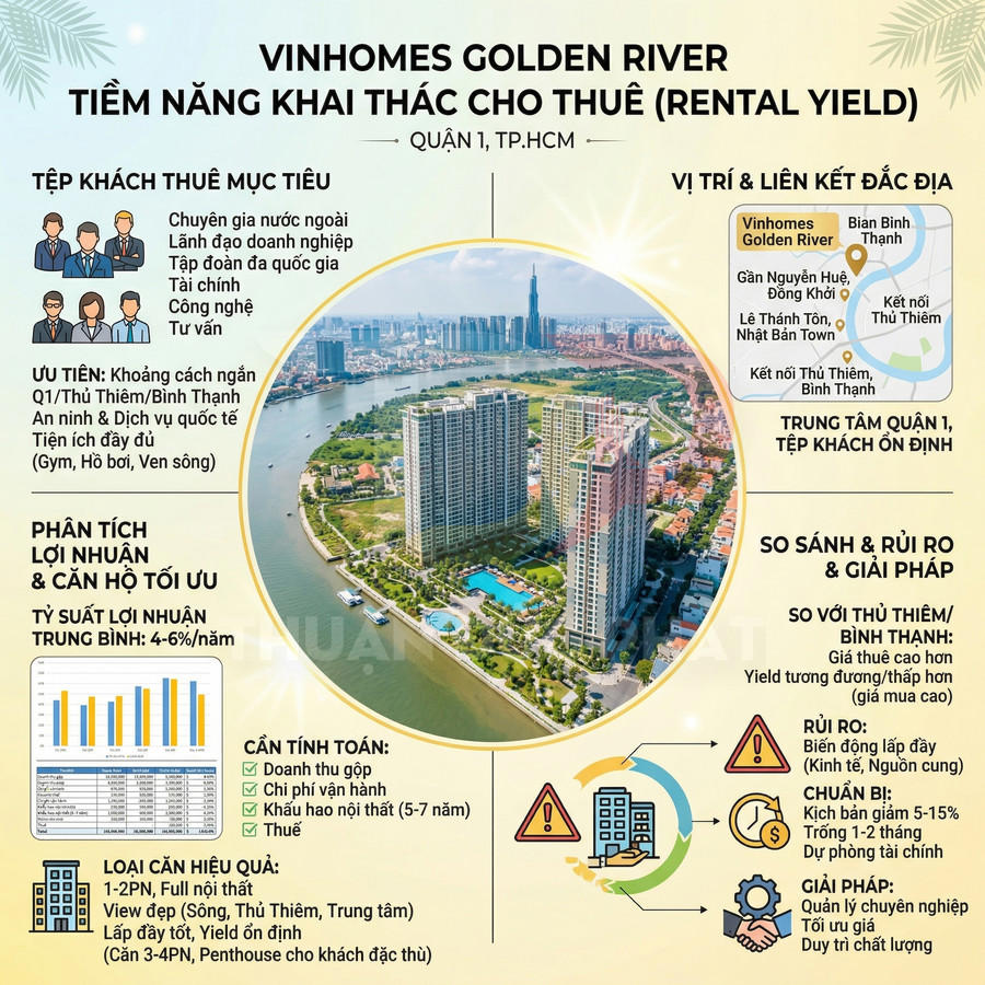 Tổng quan dự án căn hộ Vinhomes Golden River quận 1 TP HCM với tiện ích nội khu và tiềm năng cho thuê