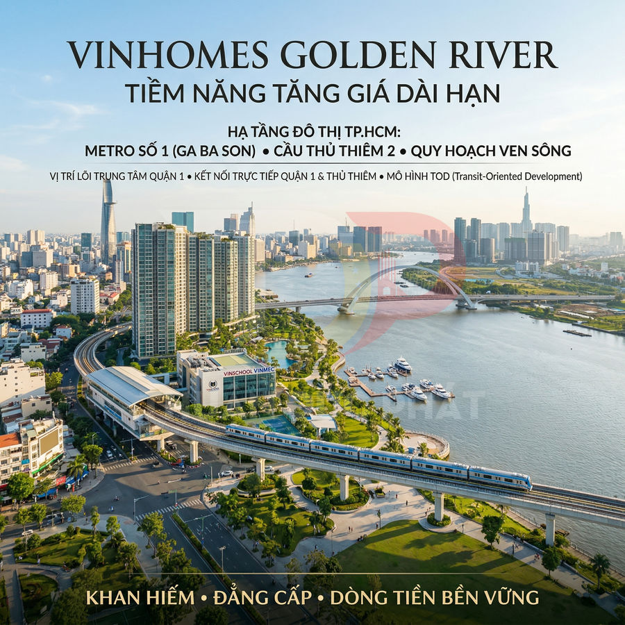 Dự án căn hộ Vinhomes Golden River ven sông Sài Gòn với tuyến metro và bến du thuyền hiện đại