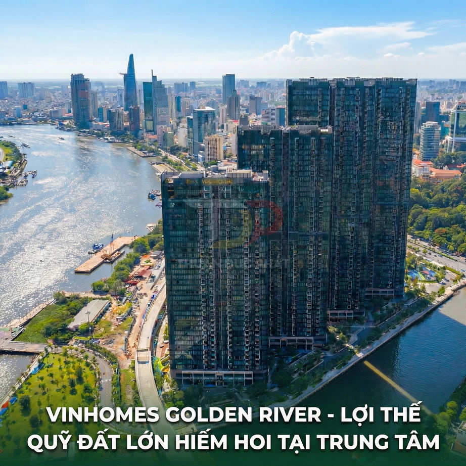 Toàn cảnh dự án căn hộ Vinhomes Golden River bên sông tại trung tâm thành phố