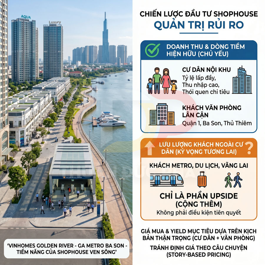 Shophouse Vinhomes Golden River ven sông Sài Gòn cạnh ga metro Ba Son và khu căn hộ cao cấp