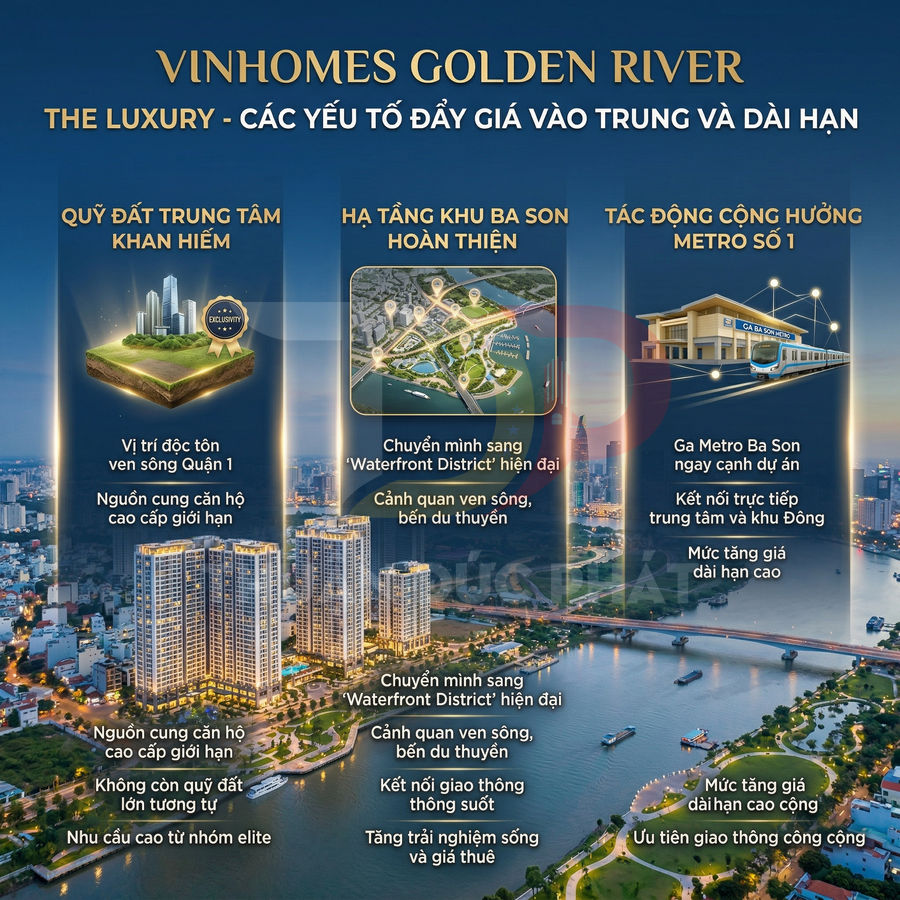 Tổng quan dự án căn hộ cao cấp Vinhomes Golden River ven sông Sài Gòn với tiện ích và hạ tầng Ba Son