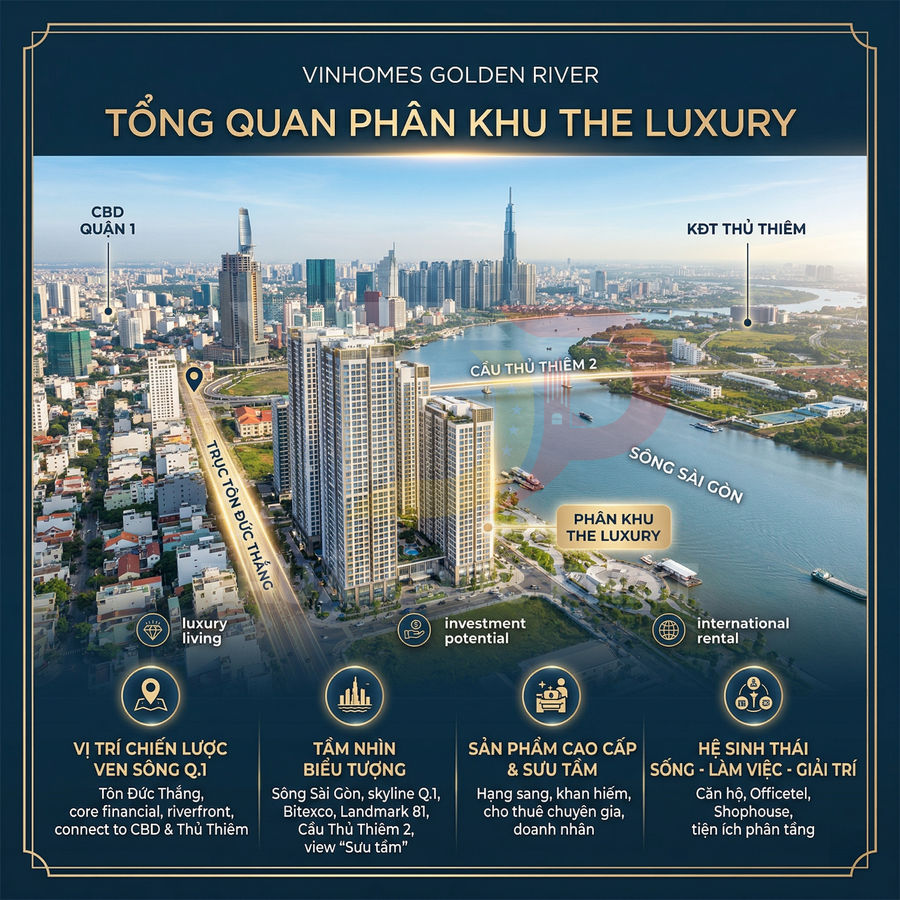Tổng quan dự án căn hộ cao cấp Vinhomes Golden River phân khu The Luxury ven sông Sài Gòn