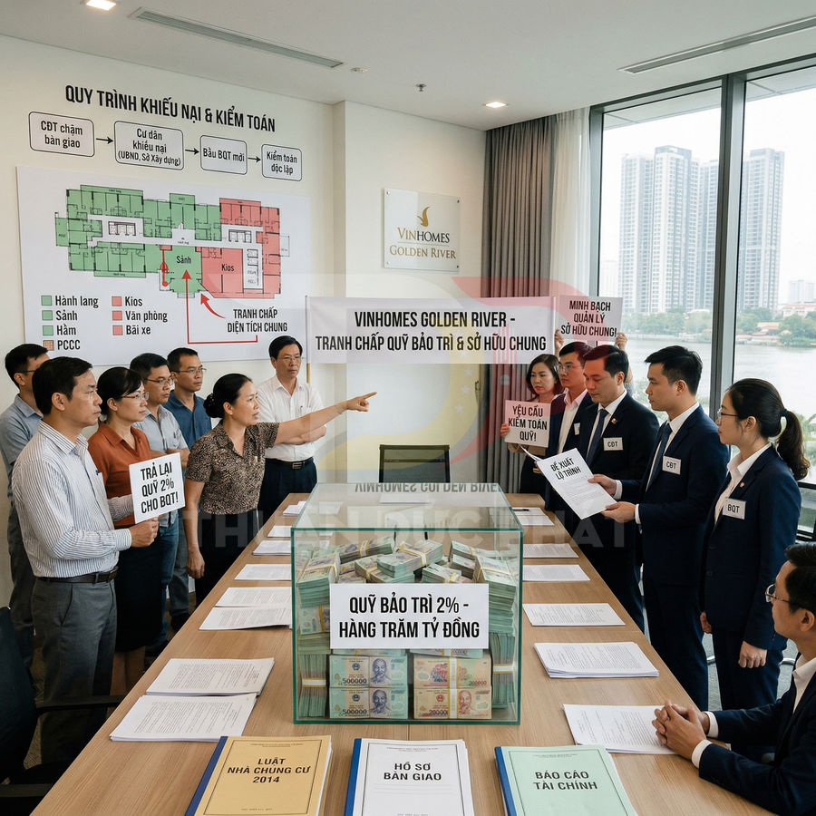 Người dân tranh chấp quỹ bảo trì 2 phần trăm với ban quản lý dự án chung cư Vinhomes Golden River