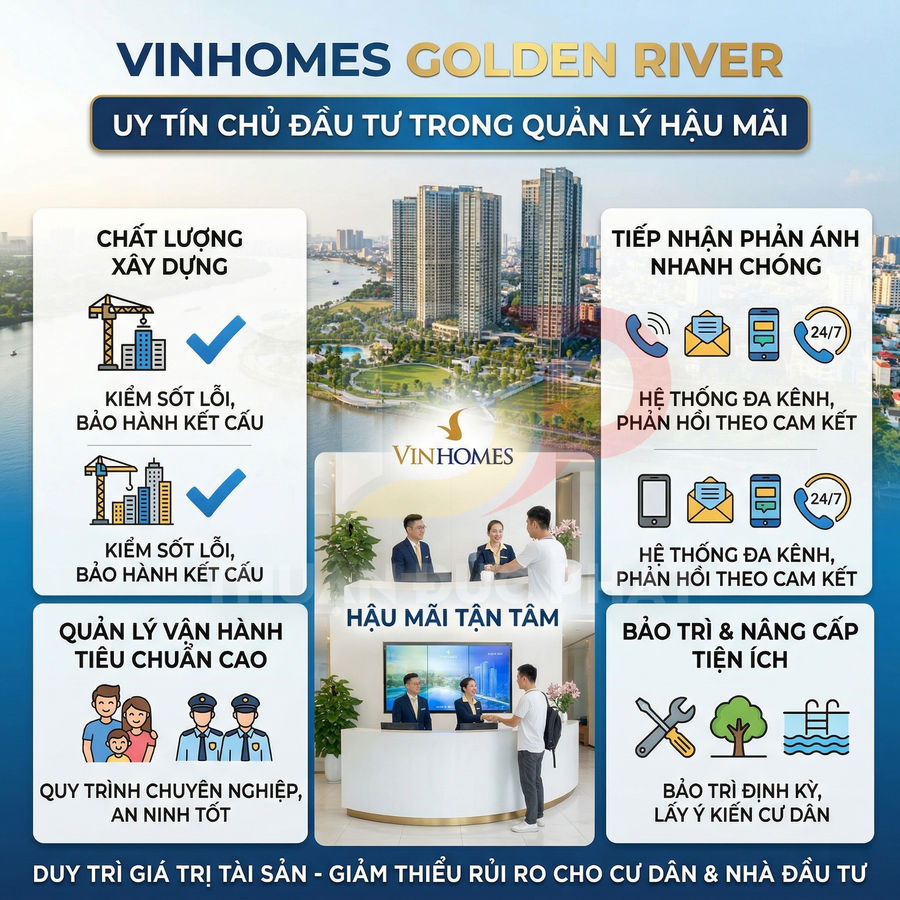 Tổng quan dự án căn hộ Vinhomes Golden River với dịch vụ quản lý vận hành và hậu mãi chuyên nghiệp
