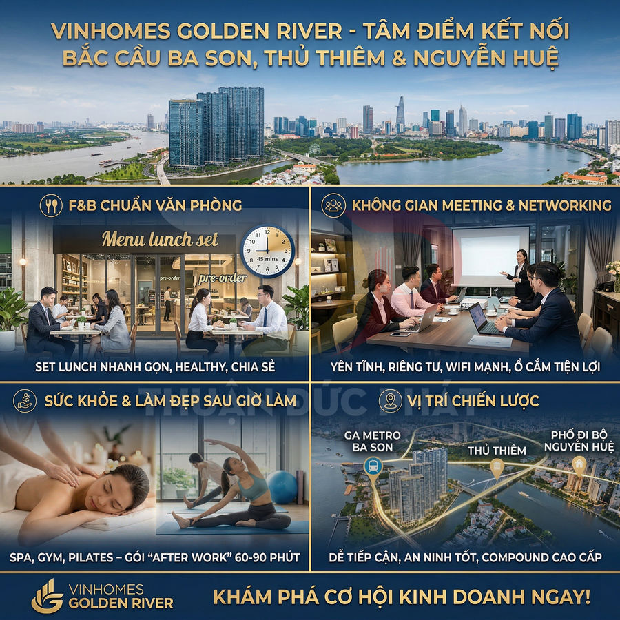 Tổ hợp văn phòng và tiện ích cao cấp Vinhomes Golden River bên sông Sài Gòn, vị trí kết nối Ba Son Thủ Thiêm